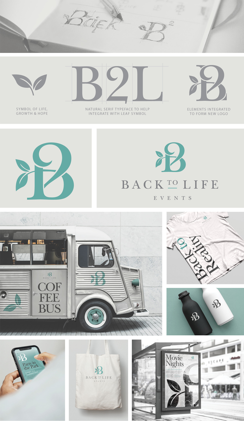 Example work for Back to Life Event Branding Creation
