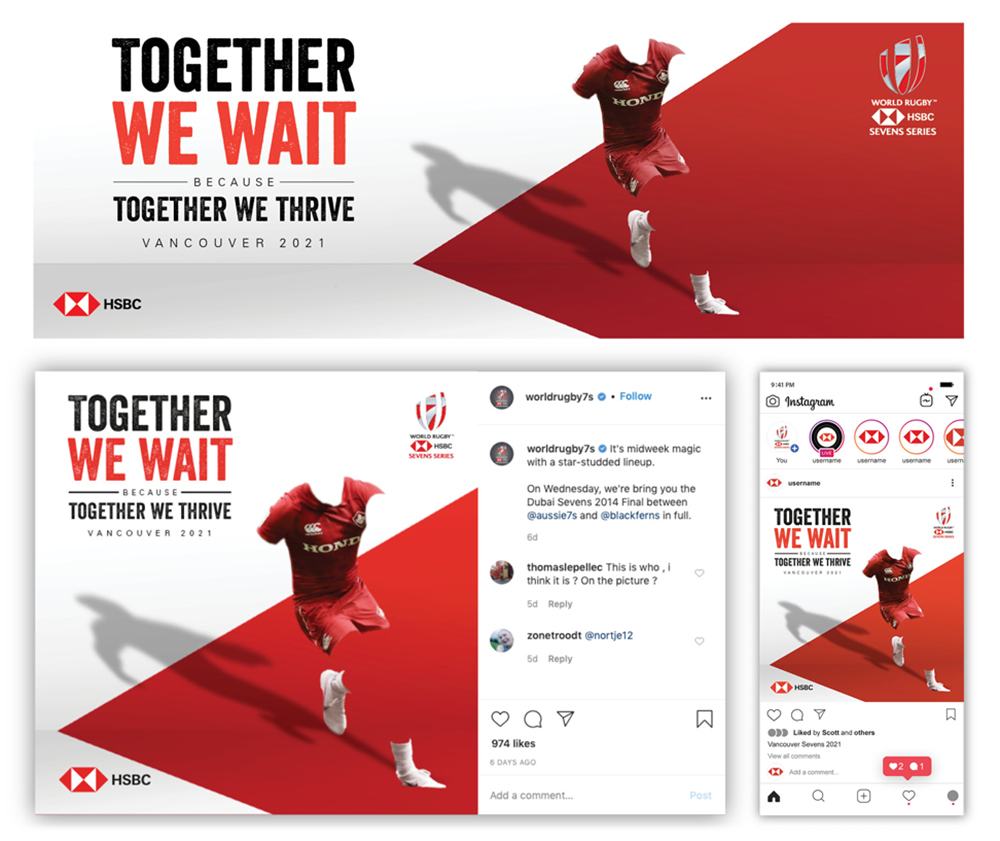 Example work for HSBC Sevens Social Media Campaign